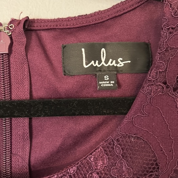 Lulus All For You Dark Purple Lace Bodycon Dress size small - Picture 3 of 4